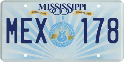 MS license plate MEX178