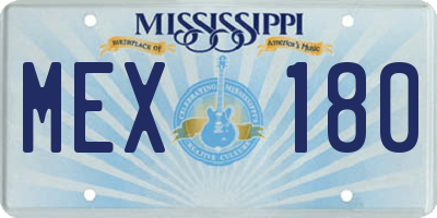 MS license plate MEX180