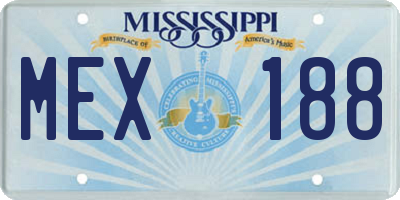 MS license plate MEX188