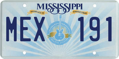 MS license plate MEX191