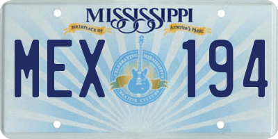 MS license plate MEX194
