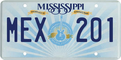 MS license plate MEX201