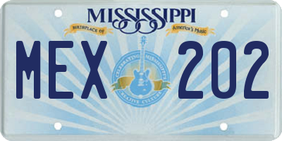 MS license plate MEX202