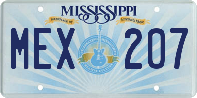 MS license plate MEX207