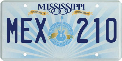 MS license plate MEX210