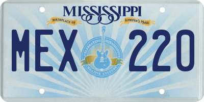 MS license plate MEX220