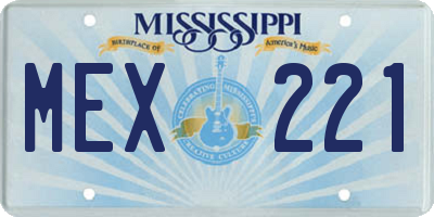 MS license plate MEX221
