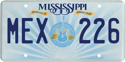 MS license plate MEX226