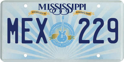 MS license plate MEX229