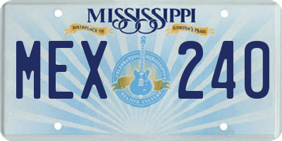 MS license plate MEX240
