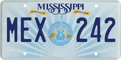 MS license plate MEX242
