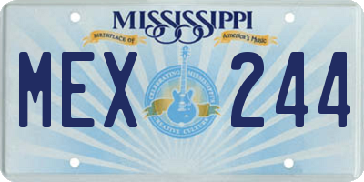 MS license plate MEX244