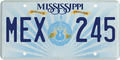 MS license plate MEX245