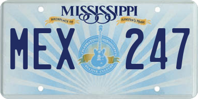 MS license plate MEX247