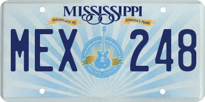 MS license plate MEX248