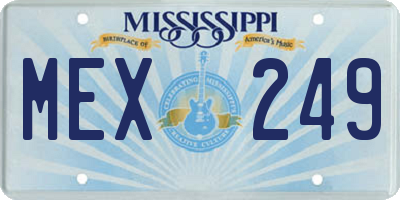 MS license plate MEX249