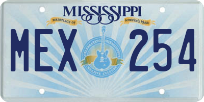 MS license plate MEX254