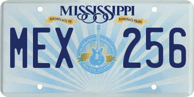 MS license plate MEX256