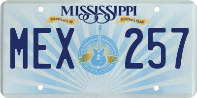 MS license plate MEX257