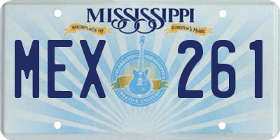 MS license plate MEX261