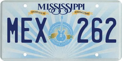 MS license plate MEX262