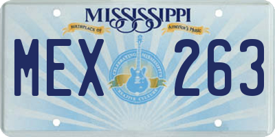 MS license plate MEX263