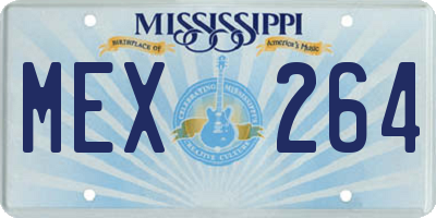 MS license plate MEX264