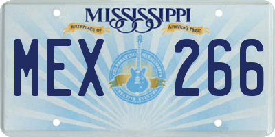 MS license plate MEX266