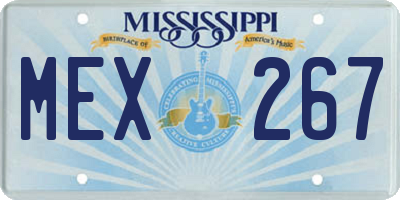 MS license plate MEX267