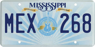 MS license plate MEX268