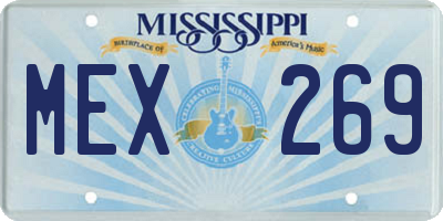 MS license plate MEX269