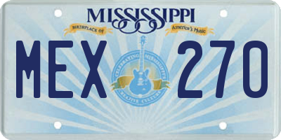 MS license plate MEX270