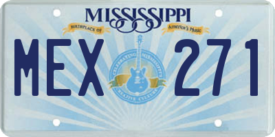 MS license plate MEX271