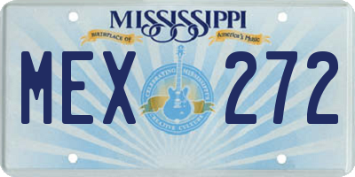 MS license plate MEX272