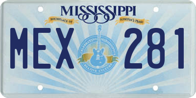 MS license plate MEX281