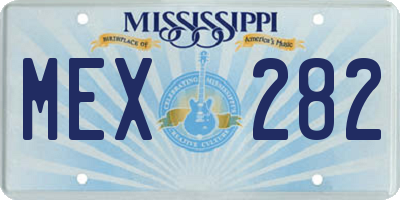 MS license plate MEX282