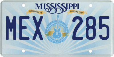 MS license plate MEX285