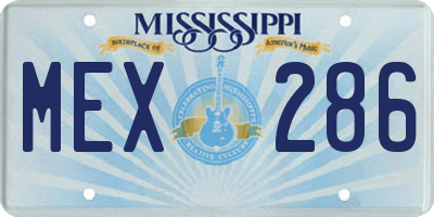 MS license plate MEX286