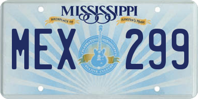 MS license plate MEX299