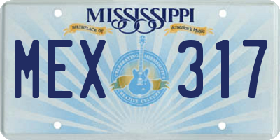 MS license plate MEX317