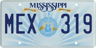 MS license plate MEX319