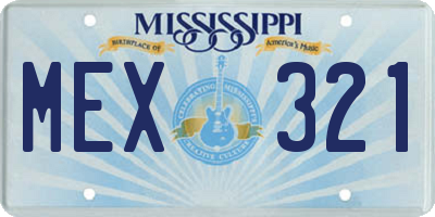 MS license plate MEX321