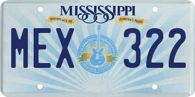 MS license plate MEX322