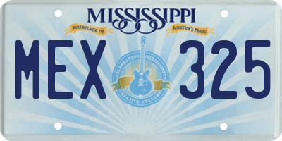 MS license plate MEX325