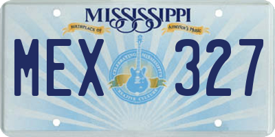 MS license plate MEX327
