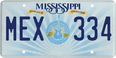 MS license plate MEX334