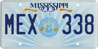 MS license plate MEX338