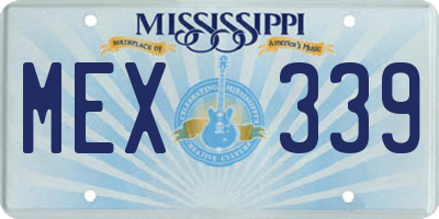MS license plate MEX339
