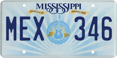 MS license plate MEX346