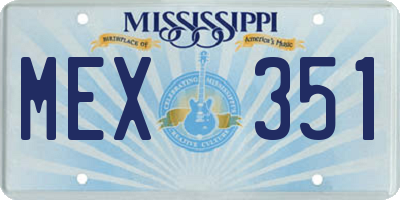 MS license plate MEX351